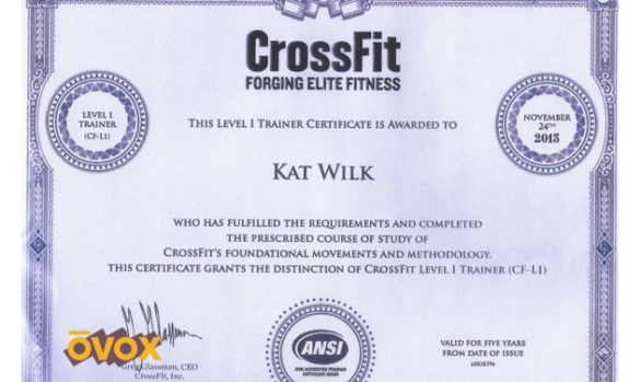 Kat CrossFit Cert